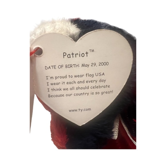 Ty Beanie Baby Patriot - MWMT (Reversed Version) Blue tail, Flag on left foot - Picture 5 of 7